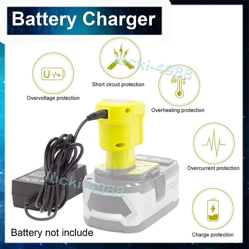 Replacement For Ryobi 18V Battery Lightweight And Portable Split Charger Compatible With 18v Series Battery Accessory