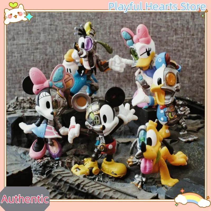 Boîte aveugle série semi-mécanique Mickey et ses amis, ornements de bureau créatifs et mignons, figurines d'action à collectionner tendance, cadeaux