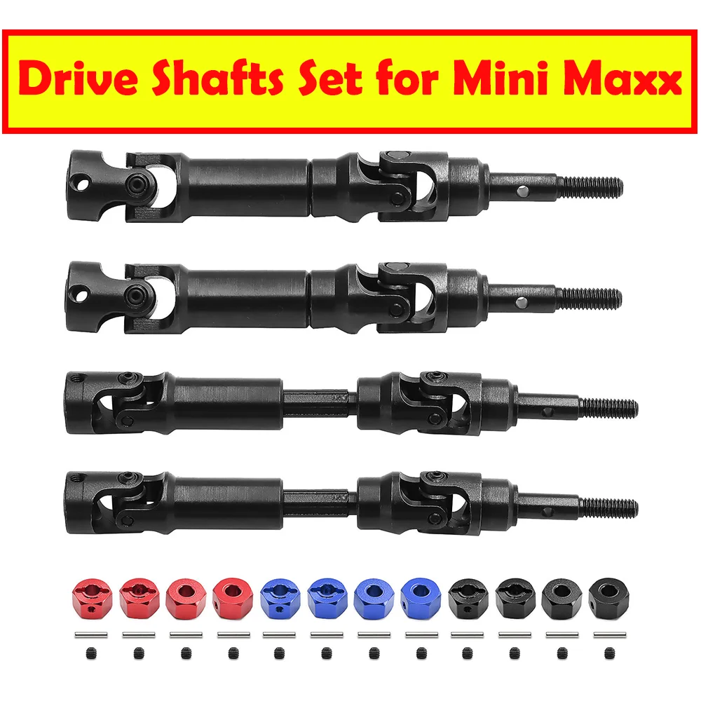 

Drive Shafts Set for Mini Maxx Mini X Alloy Steel CVD Universal (Front & Rear) + Coupler W277