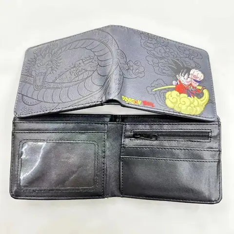 Dragon Ball Tecknad Plånbok Barn Enkel Mode Pu Läder Multifunktionell Förvaringskort Sedlar Visitkort Kortpaket 8 best sales Cartera Dragon Ball - №5