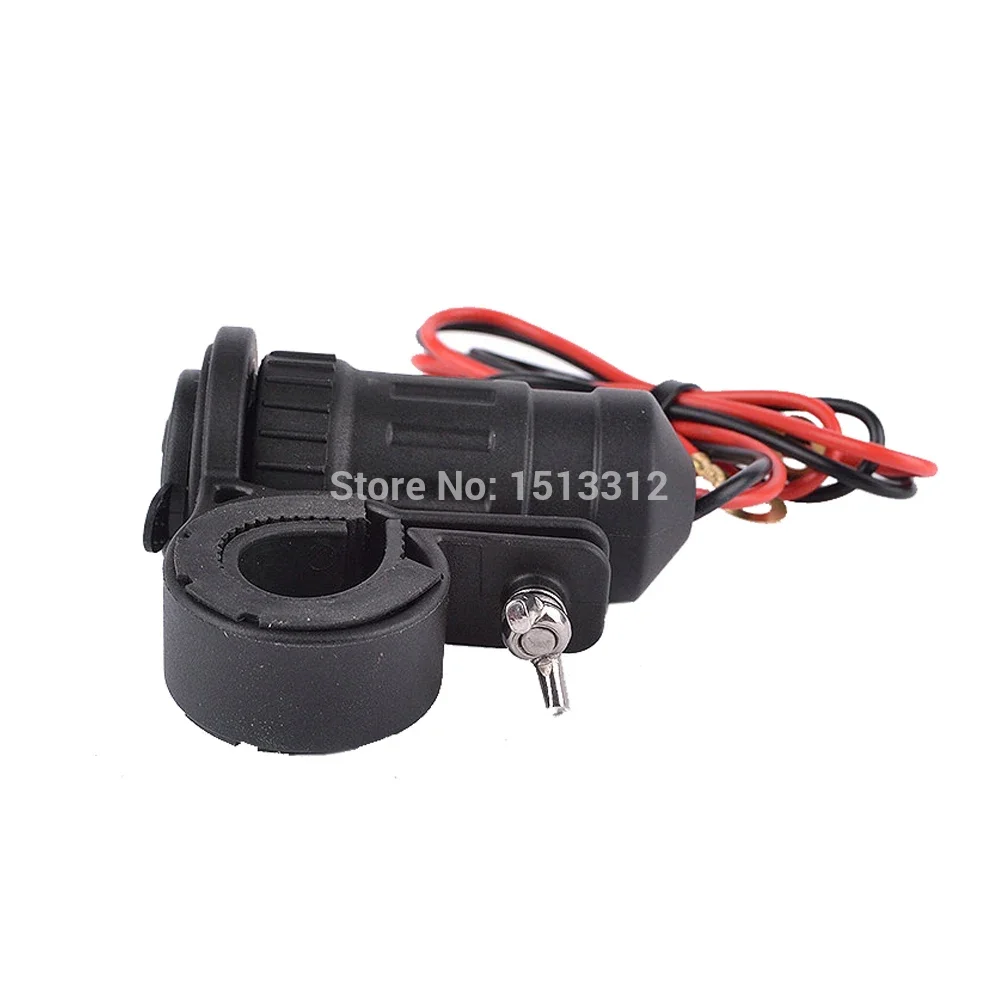 Soquete universal de isqueiro para motocicleta, soquete impermeável para guidão de 12 v e 24v com cabo de 60cm