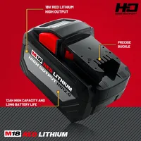 Origina Milwaukee M18 18V Battery 12.0Ah,15-Cells Li-ion Charger Rechargeable Battery 48-11-1815 48-11-1850 Replacement Barrtey