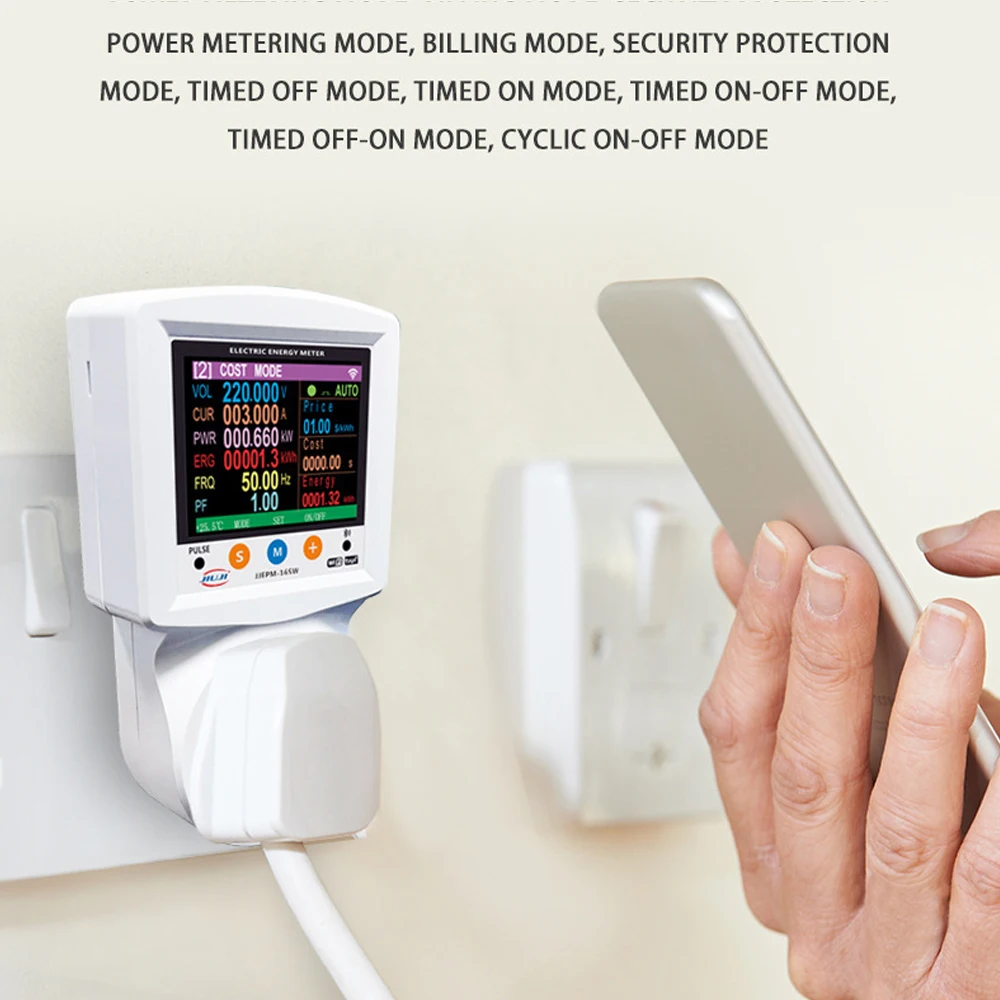 Tuya WiFi Smart Power Socket 230V APP Remote Control WIFI Wattmeter AC Power Meter Electricity Consumption EU Plug Energy Meter