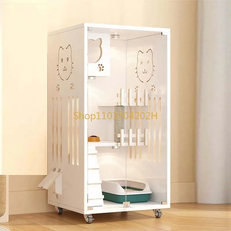 Factory manufacturer hot selling pet cages&houses multi function cat cage large pet furniture solid wood cat villa