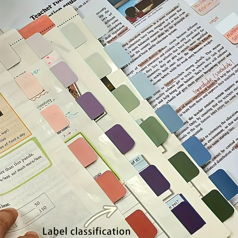 120 Multi-Functional Color Gradient Writable Plastic Index Tabs - Reusable Page Markers and Document Organizer Stickers, Office