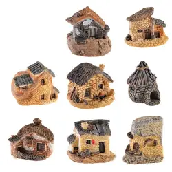 1 Pcs Mini Small House Cottages Natural Resin Toys Crafts Figure Moss Terrarium Fairy Garden Ornament Landscape Decor Home Decor