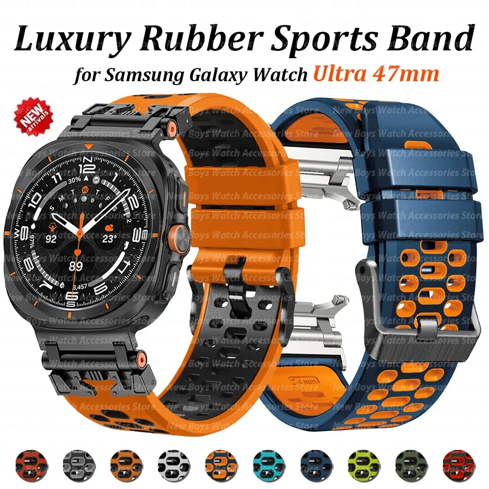 Роскошный резиновый ремешок-петля для Samsung Galaxy Ultra, мужской спортивный резиновый ремешок для SAMSUNG GALAXY ULTRA 47 мм, ремешок для часов, браслет-ремень