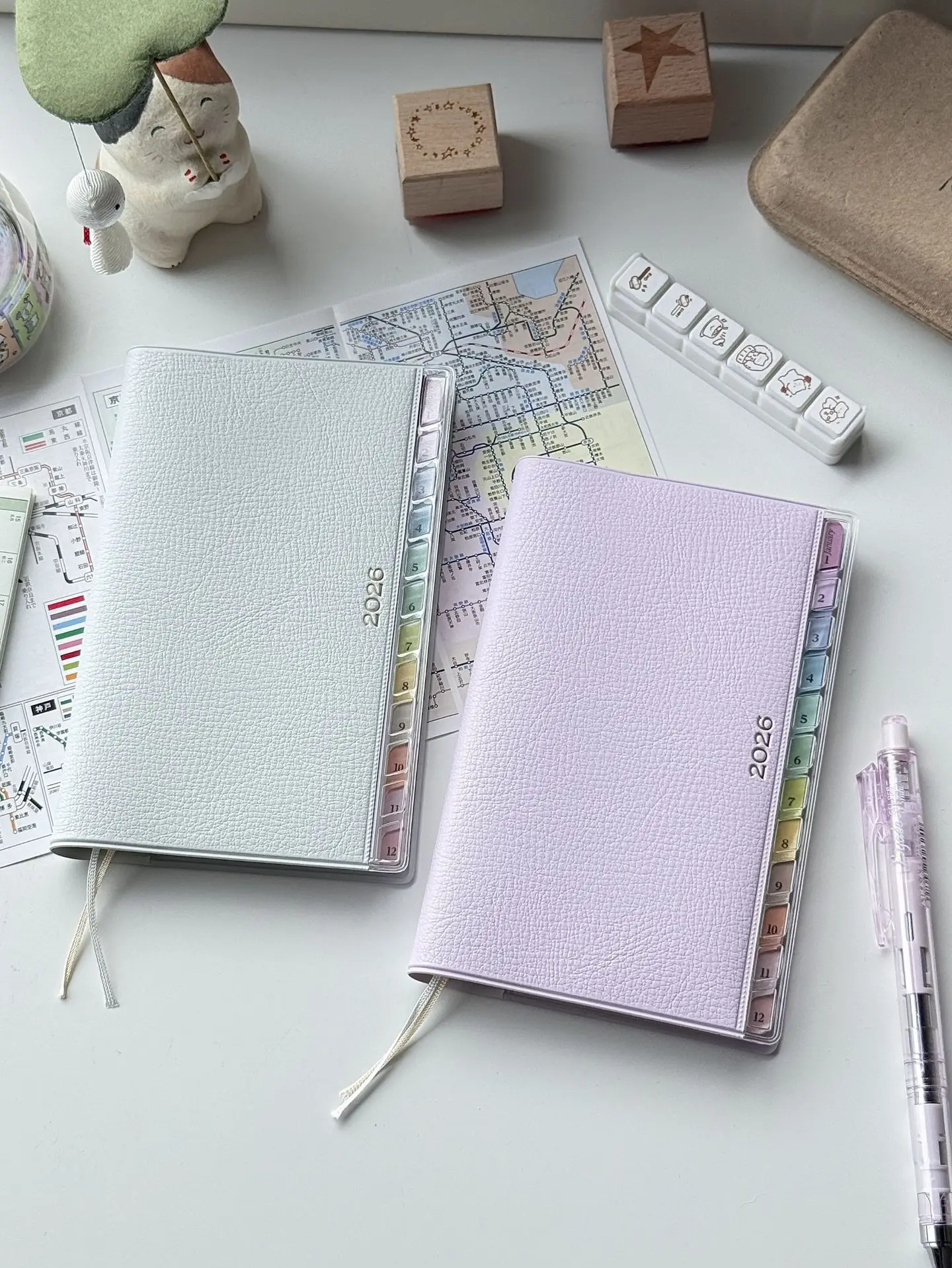 2026 مذكرة مخططة محمولة دفتر جدول جلدي مؤشر ملون دفتر مذكرات ملاحظات الخطة الأسبوعية الشهرية للطلاب #6