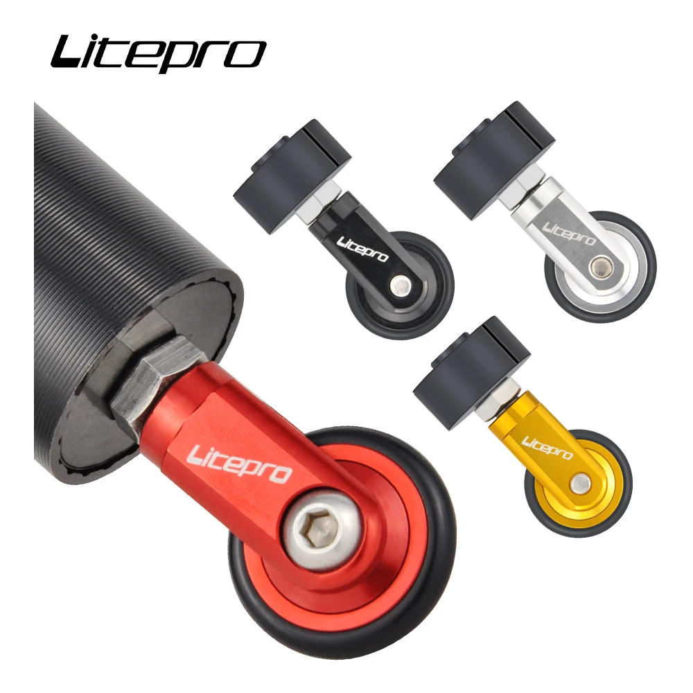 Liteproelite 412 Folding Bicycle Easy Wheel 33.9mm Seat Tube Pushing Wheel Aluminium Alloy Seatpost Push Wheels