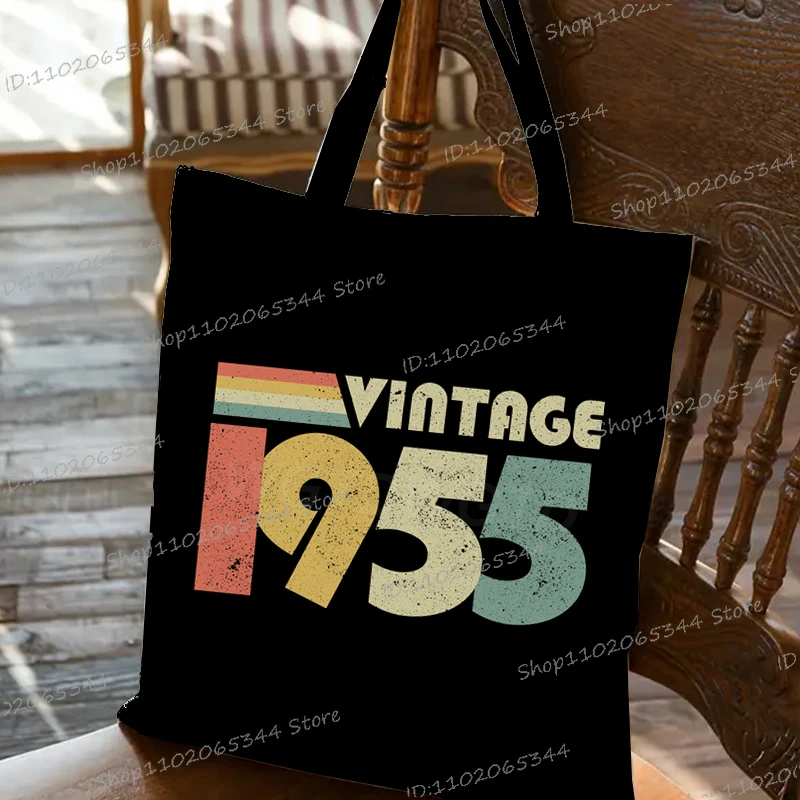

Vintage 1955 1956 1957 1958 1959 Printed Shoulder Bag Women Men Fashion 70th Birthday Gifts Tote Bags Retro Creative Handbags
