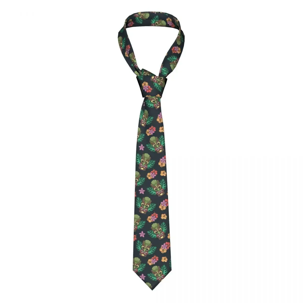 Tiki Mask Colorful Tie For Men Women Necktie  Clothing Accessories