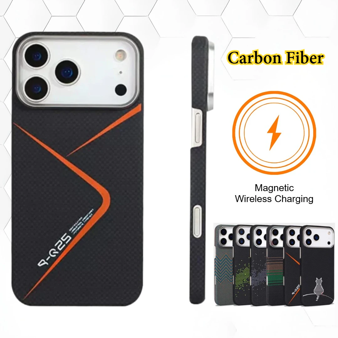 

Premium Genuine Aramid Carbon Fiber Case For IPhone 17 Pro Max 17Pro For Magsafe Wireless Charging Ultra Thin Lightweight Cover