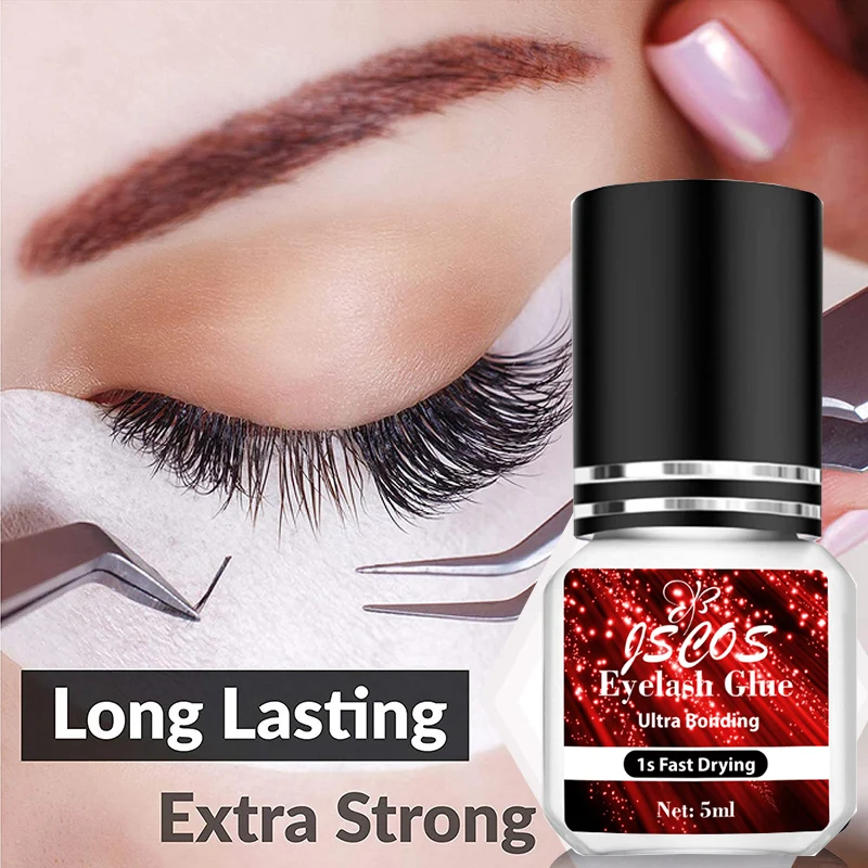 JSCOS False Eyelash Extensions Fast Drying Long Lasting Lashes Adhesive Black Lash Glue for eyeslash low irritating lash glue