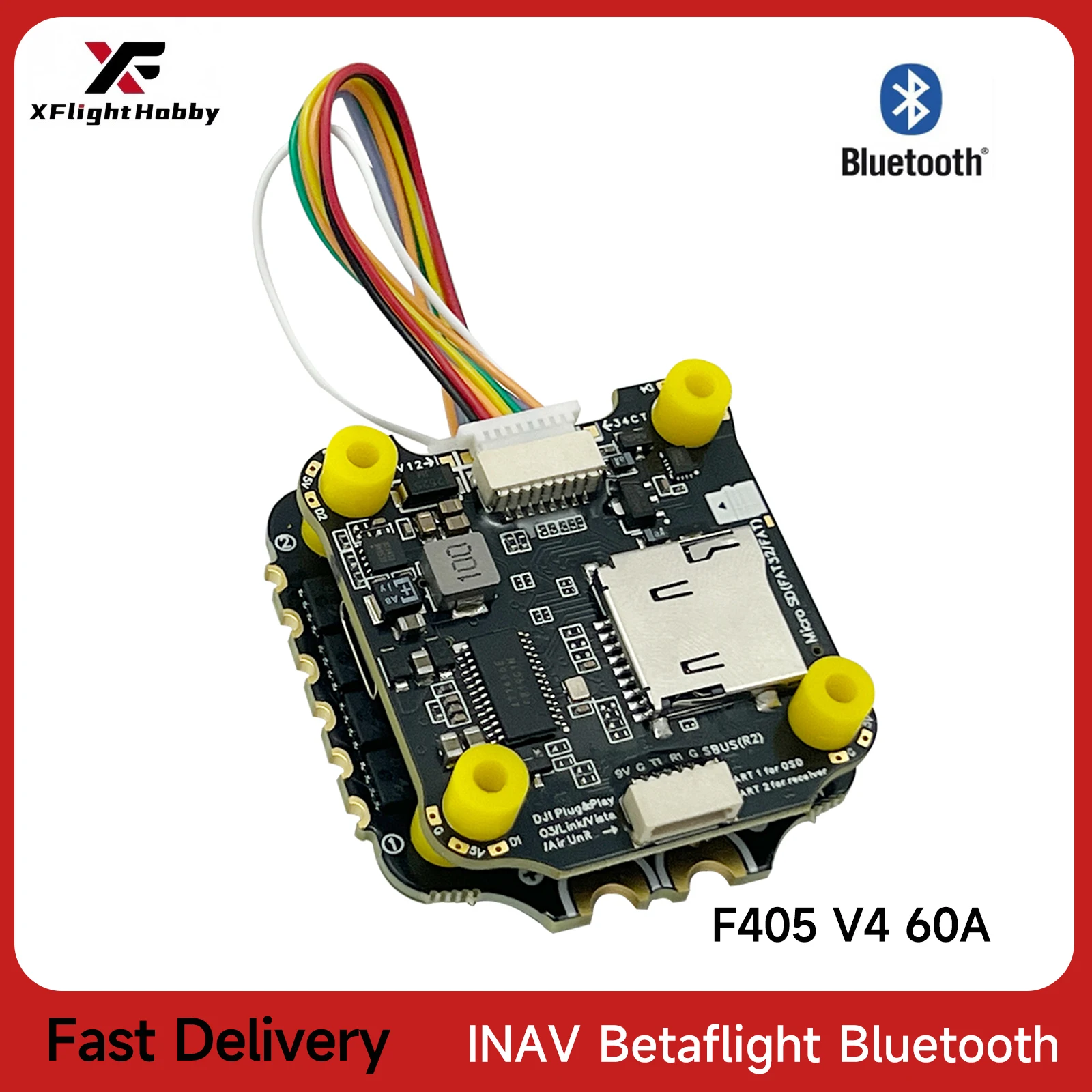 

F405 V4 Stack BLS 60A 4-in-1 ESC and FC 30x30mm Compatible with INAV Betaflight Bluetooth 3-6S LiPo for RC FPV Quadcopter Part