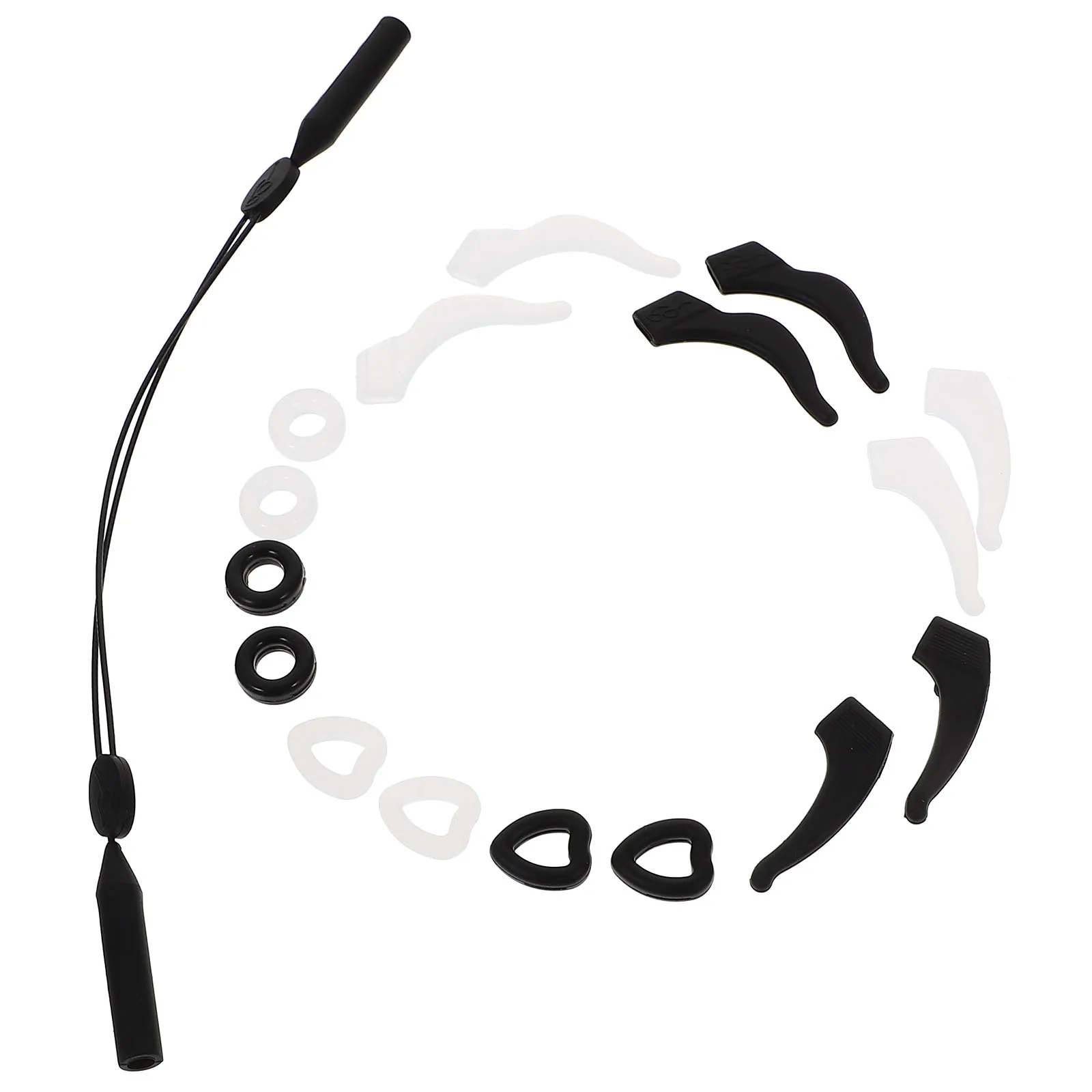 17pcs Glasses Rope Anti Slip Cover Silicone Ear Grips Sports Cushions Accessories Eyeglass Temple Tips Glass Retainers Myopia