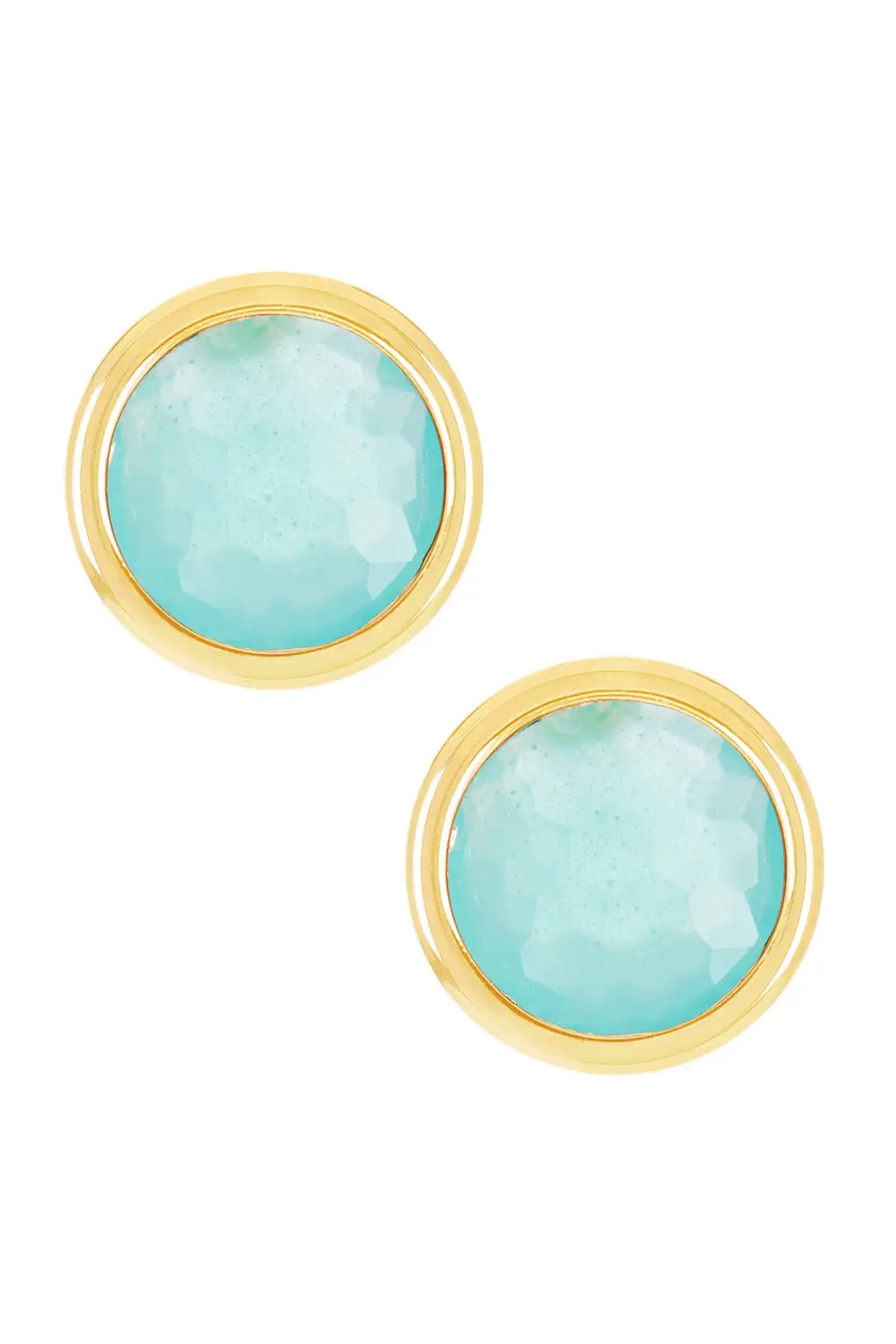 Amazonite Crystal 8MM Post Earrings