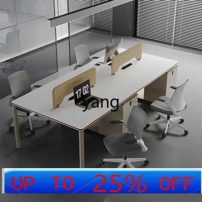 LH simple modern 4 four 6 person staff desk office desk computer desk staff