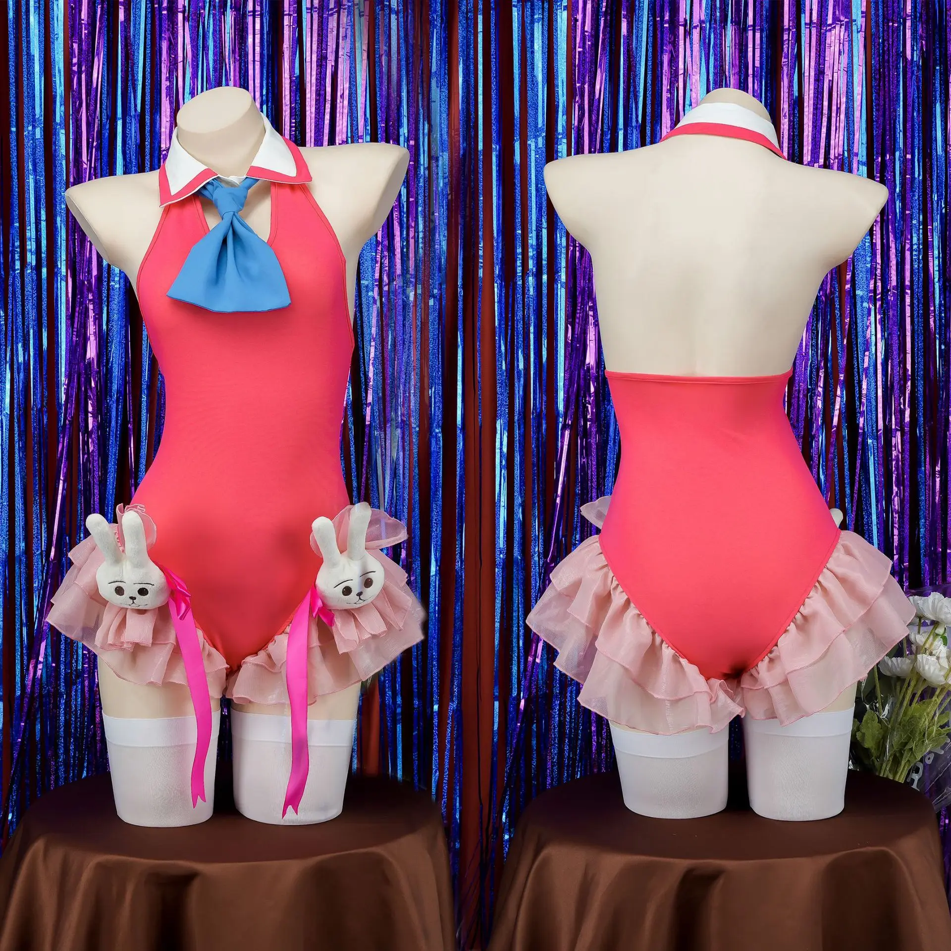 Pink Bodysuit Rabbit Doll Women Suit Anime Cosplay Swimsuit Costume Halloween Carnival Party clothes Performance Outfit