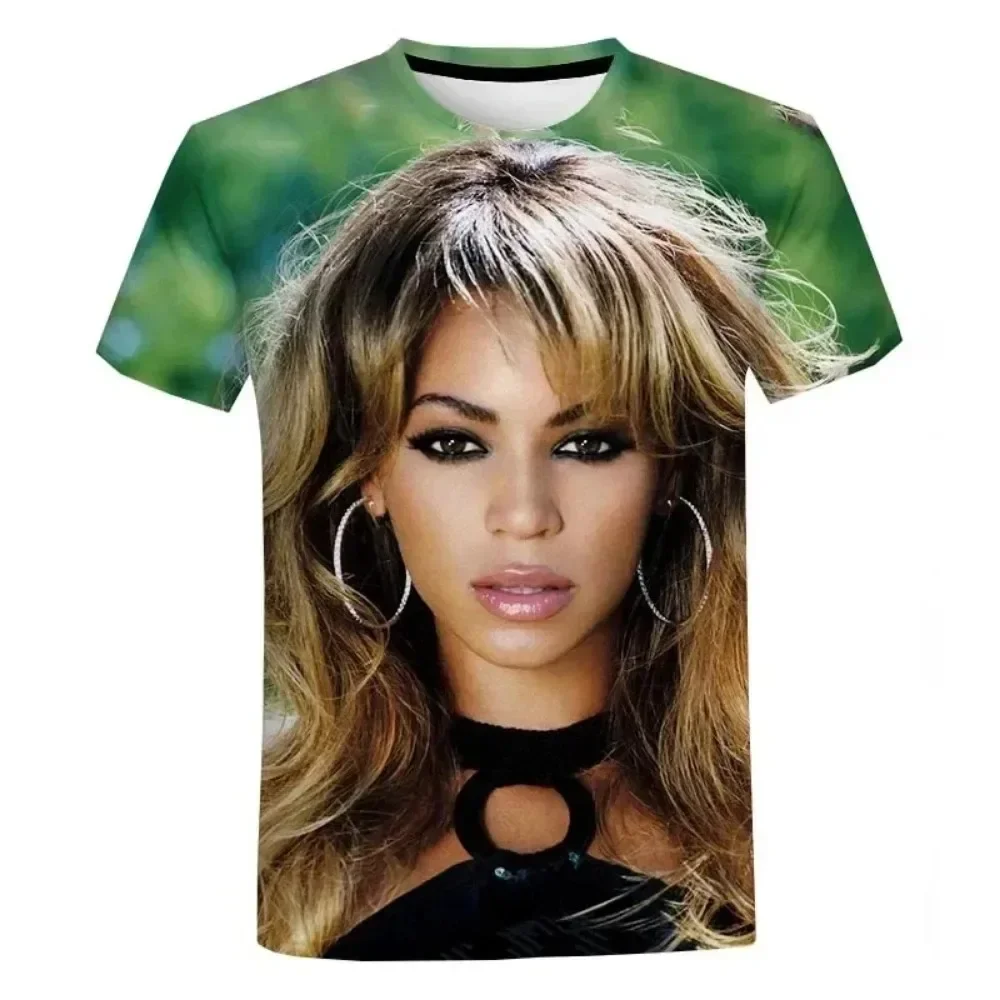 Camisetas Beyonce masculina e feminina com estampa 3D gola redonda, camisetas casuais, camisetas hip hop, estilo Harajuku, tops roupas, Harajuku