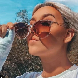 Gafas de sol polarizadas para hombre y mujer, lentes redondas de diseño de marca, a la moda, UV400, novedad de 2024