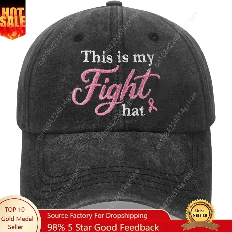 

Breast Cancer Gifts for Woman, Breast Cancer Hat Embroidered Letters Adjustable Chemo Baseball Cap Black