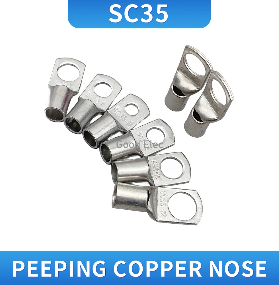 SC35-6 SC35-8 SC35-10 SC35-12  Cable lugs Battery Terminals 35mm wire Bolt Hole Tinned Copper