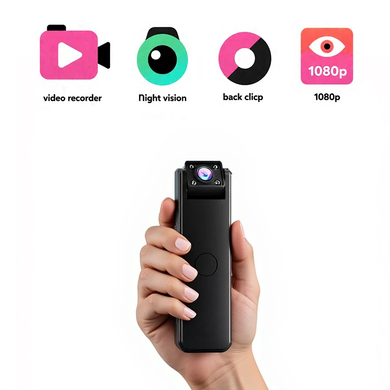 Fhd 1080p mini câmera clipe traseiro camara espia visão noturna lente girada de 180 graus micro cam vídeo áudio filmadora gizli kamera