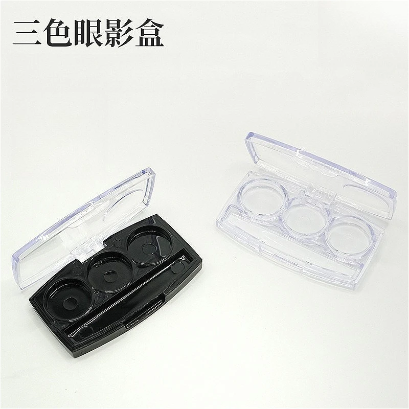 

10PCS 4.5g Clear Tri-Color Makeup Palette Case, Refillable PS+PP Cosmetic Container for Eyeshadow Highlighter Concealer