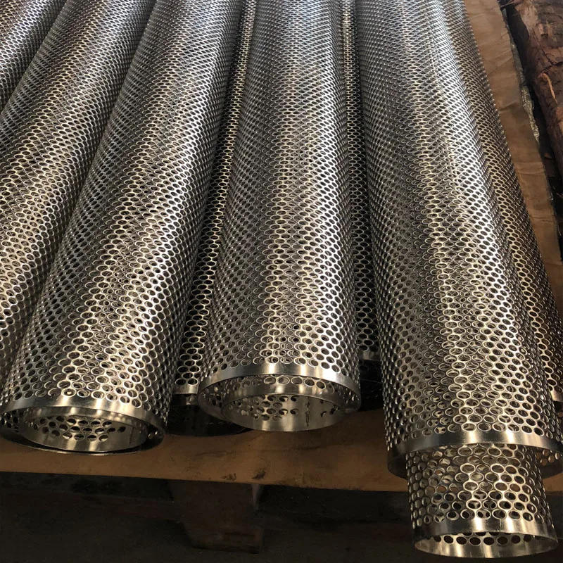 1 meter long SUS304 stainless steel perforated metal filter tubes pipes cylinder with edge industrial muted exhaust cartridge