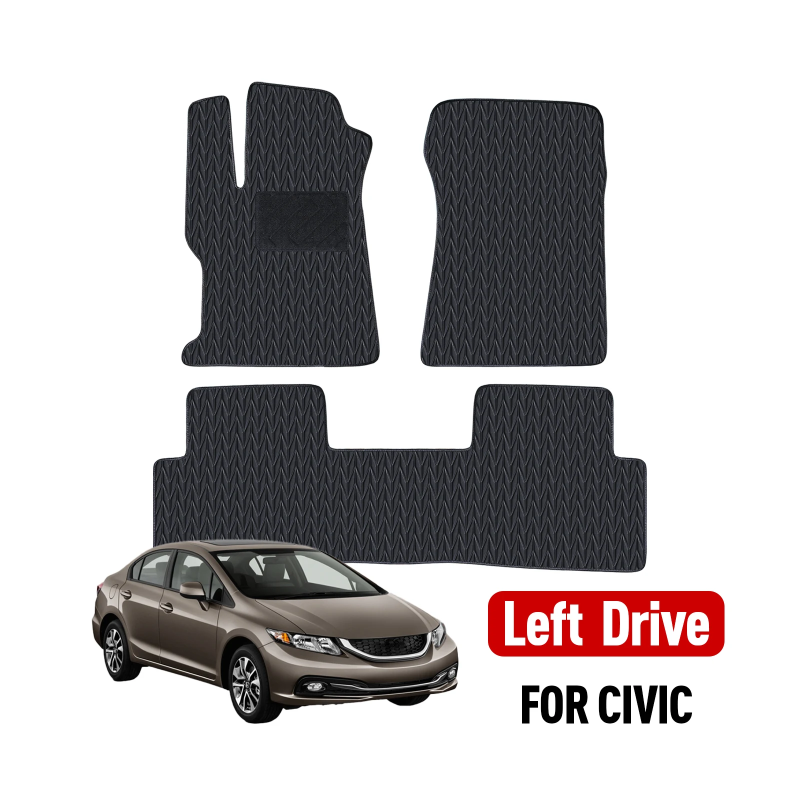 

Custom car floor mat For Honda Civic 2012 2013 2014 2015 Waterproof Pad Car Mats floor Covers Car Accessories