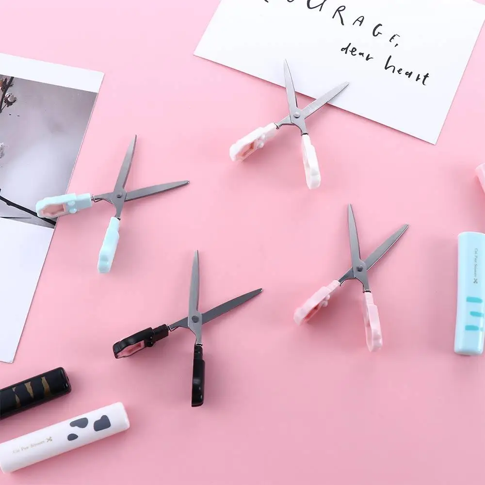 Materiale scolastico di cancelleria Mini Kawaii Novità portatile Forbici per zampa di gatto Forbici a mano Design pieghevole in acciaio inossidabile