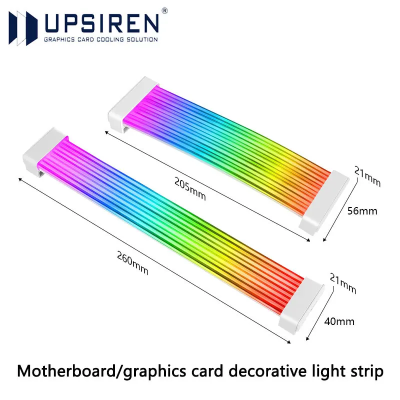 

Гибкая световая панель UPSIREN ARGB, подходит для видеокарты 24pin/8pin/2x8pin/12VHPWR/материнская плата, декоративная световая лента