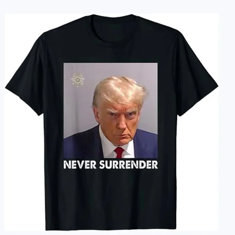 Donald Trump never surrender Mug shot august 24 2023 T-Shirt