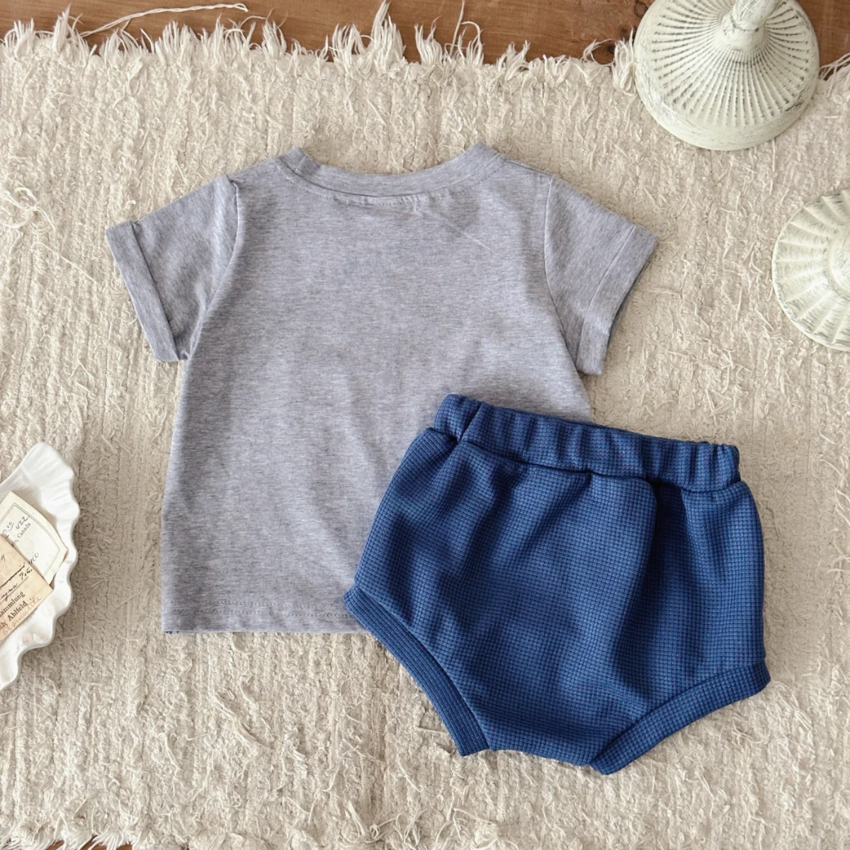 0-3Y Baby Clothing Sets SummerShort Sleeve Rainbow Embroidered T-shirts+Elasctic Shorts Kids Clothes Casual Clothing Sets