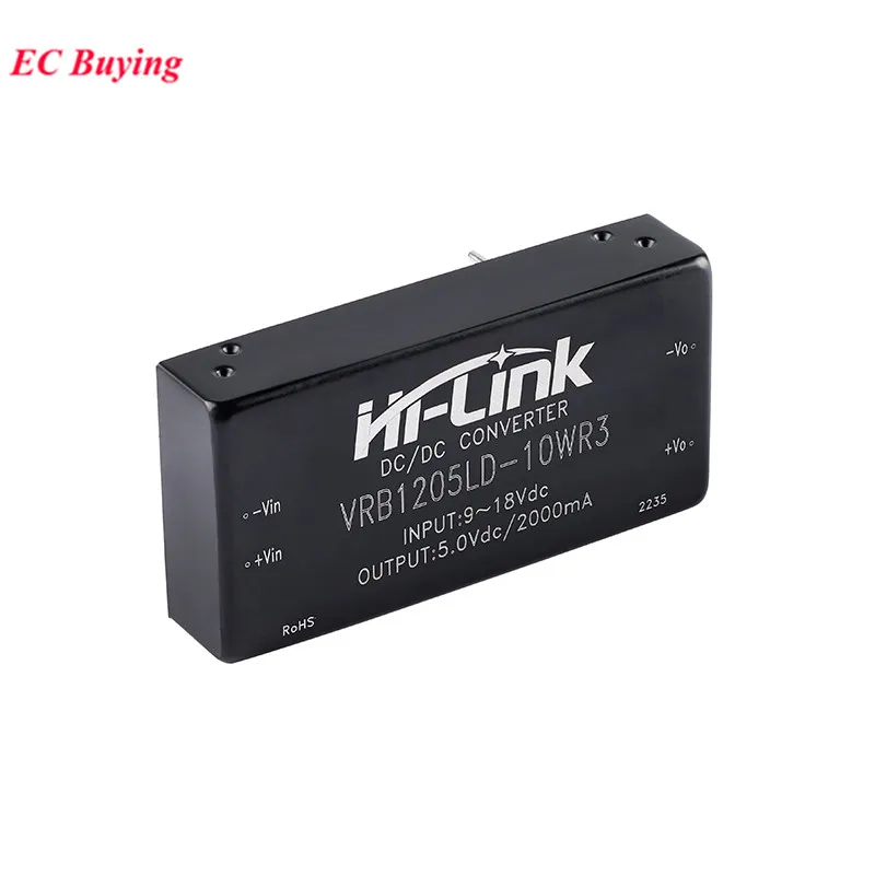 10W DC DC 12V to 5V 2000mA HLK-10D1205B HLK-VRB1205LD-10WR3 DC-DC Isolated Non Regulated Converter Power Supply Module