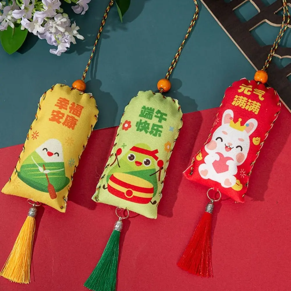 Hanging Dragon Boat Festival Sachet with Tassel Antique Style Kindergarten Material Package Zongzi Pendant Cartoon