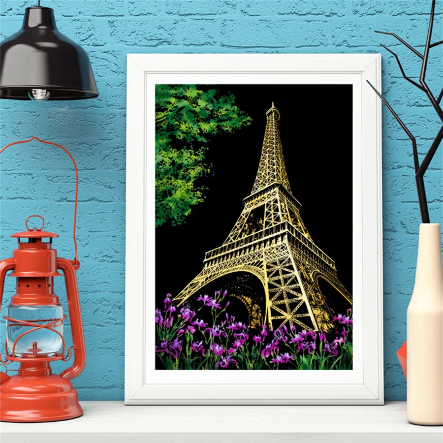 Colorful City Series Urban Night Scene Scratching Landscape Scratching Creative Birthday Gift