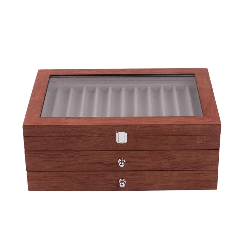 

34-Bit retro wooden pen storage box wooden pen stationery box display box wholesale