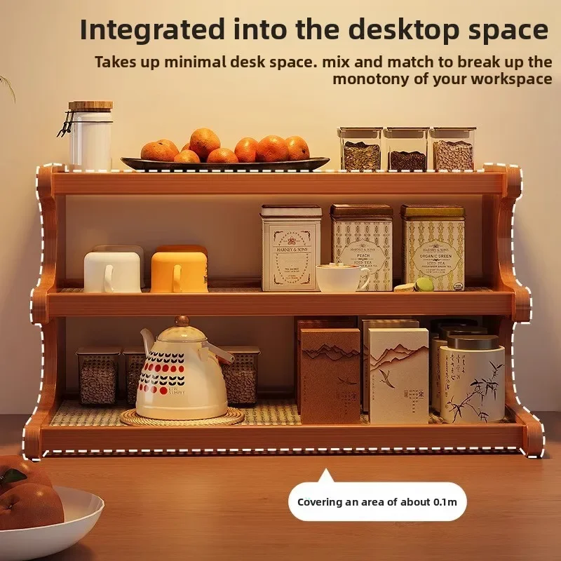 Multi-functional Desktop Bogu rack, tea room, tea desktop tea cup rack, small tea set, teapot, tea storage display rack