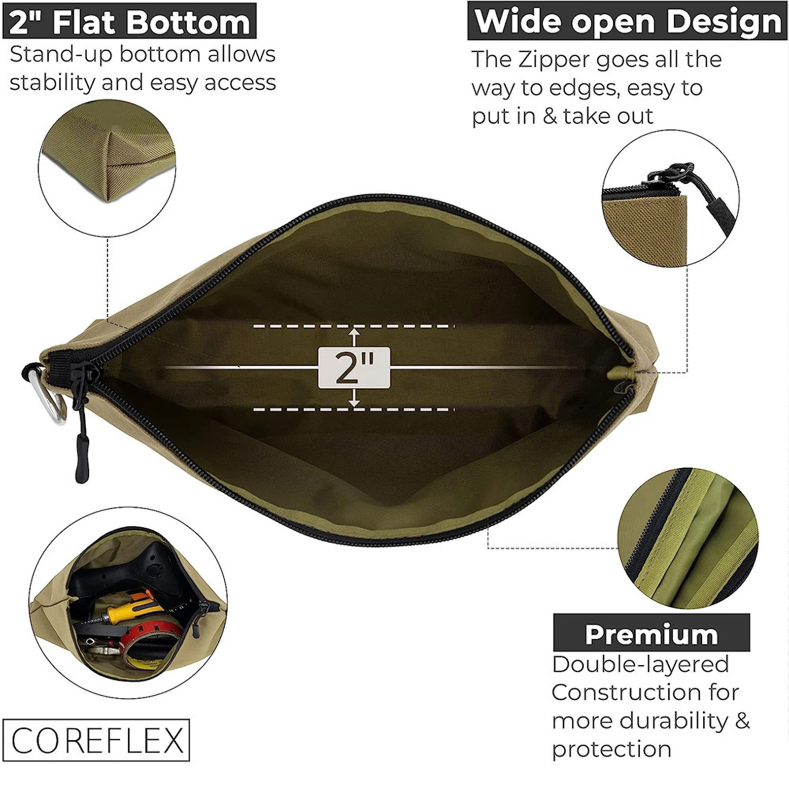Oxford Tool Bag Zipper Pouch Storage Organizer Tool Pouches Suitable for Designer Builders