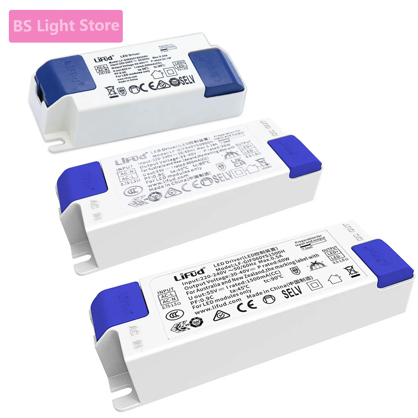 LiFud LED Driver 8W-60W LED Transformer Input DC25-42V/33-40V Convetor Transformer Output 350mA 600mA 900mA 1200mA 1400mA 1500mA