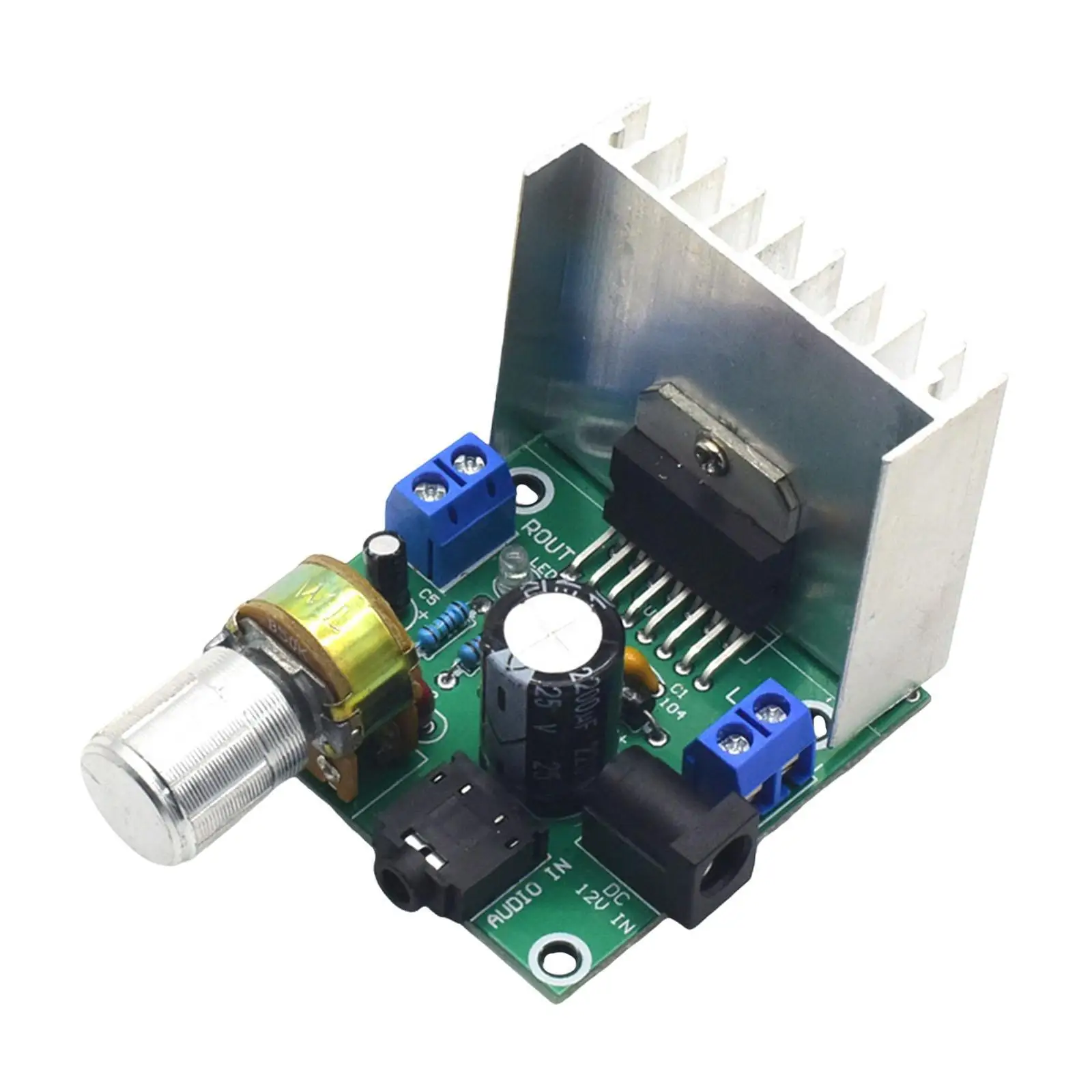Audio Amplifier Board Amplifier Module,Sturdy 12-24V Compact Double Channel Lightweight Amp Board Stereo