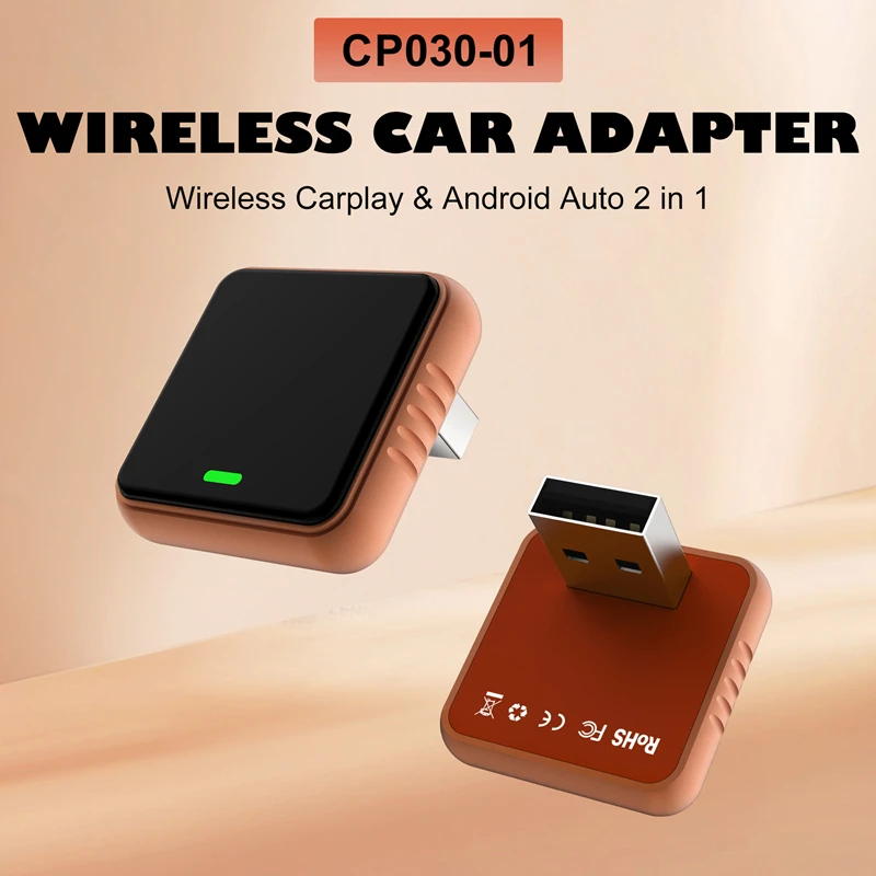 

2 IN 1 Smart Carplay Box Wired To Wireless Adapter Car Smart System AI Smart Box for IPhone Android Plug and Play Carplay