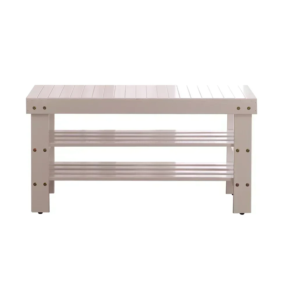 Pina Quality Solid Wood Shoe Bench White Finish Solid Wood Shoe Bench in White Finish Easy To Assemble Strong Construction