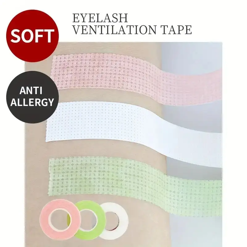 1/3Rolls Eyelash Tape, Adhesive Fabric Lash Tapes For Eyelash Extension, Breathable Micropore Fabric Medical Tape