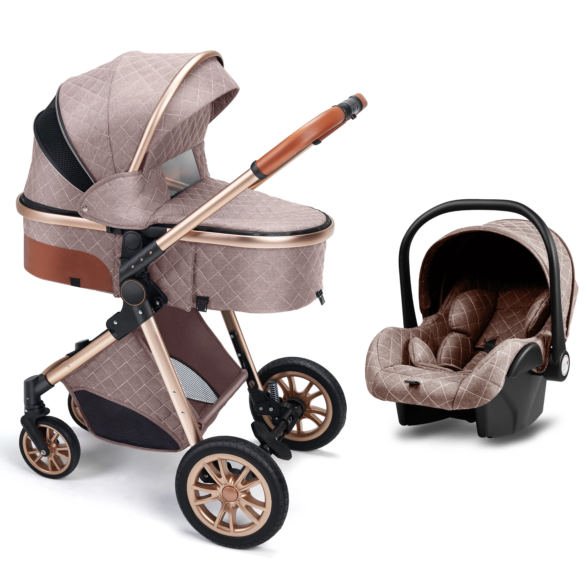 

3-in-1 Luxury Travel System: Vista High Landscape Stroller Features a Reversible, Parent-Facing Seat