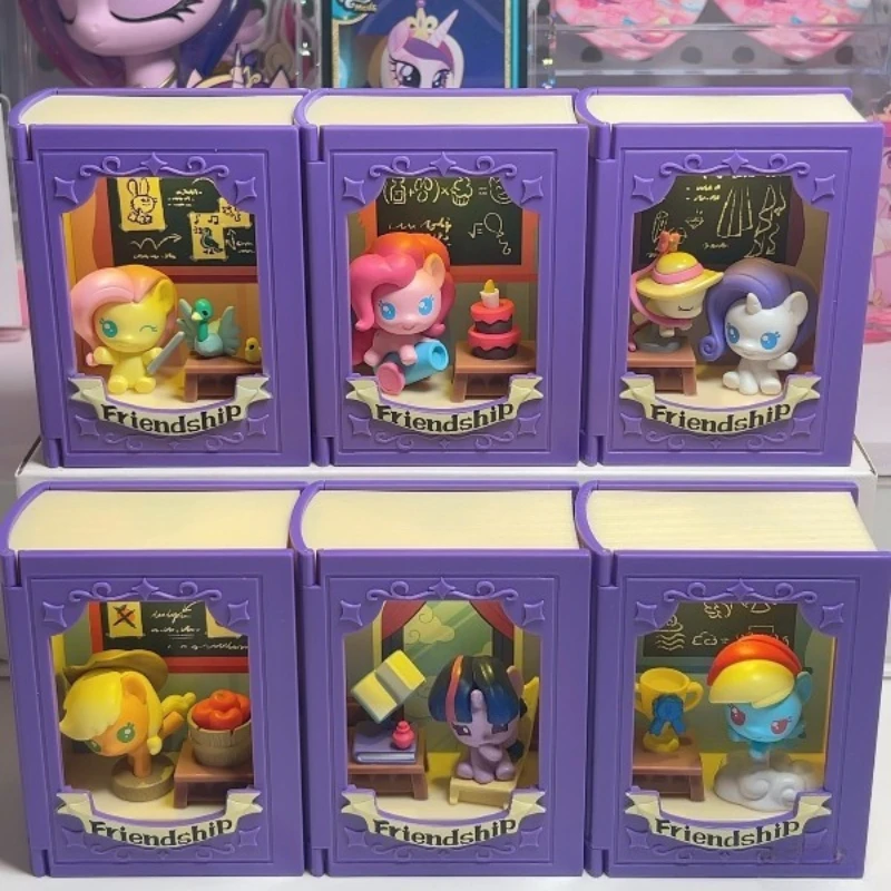 

My Little Pony Twilight Sparkle Pinkie Pie Luminous Quiet Book Textbook House Blind Box Toys Figure Collection Ornaments Gifts