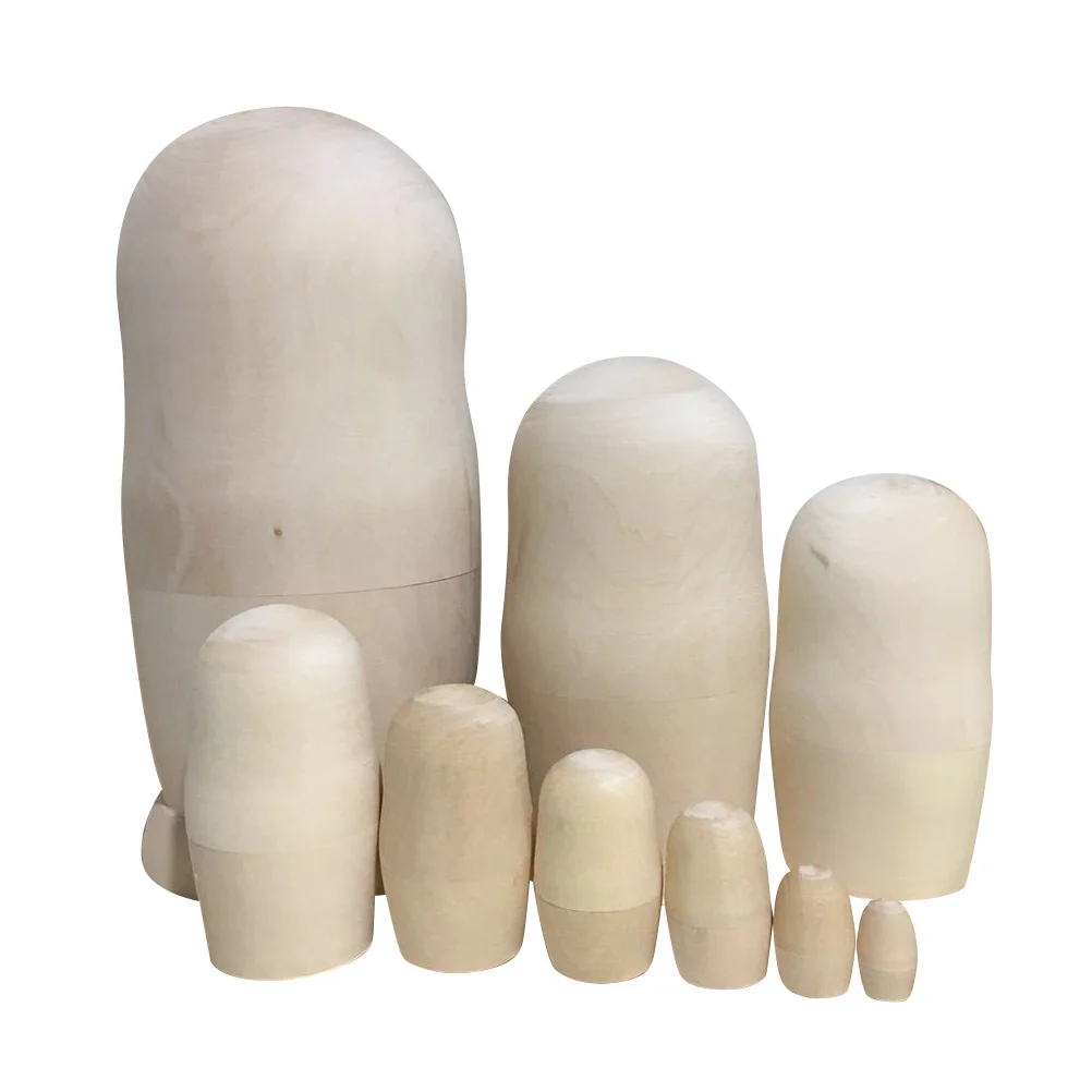 DIY 無塗装マトリョーシカ 1セット 未完成 ロシアのバブーシュカ 滑らかな表面 鮮やかな色 文化学習 アートレッスン