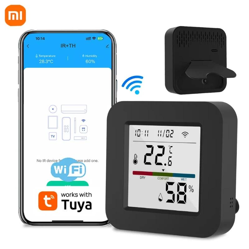 

Мини-термометр Xiaomi, гигрометр, датчик Tuya, электронный умный универсальный ИК-пульт дистанционного управления для кондиционера, телевизора, дома