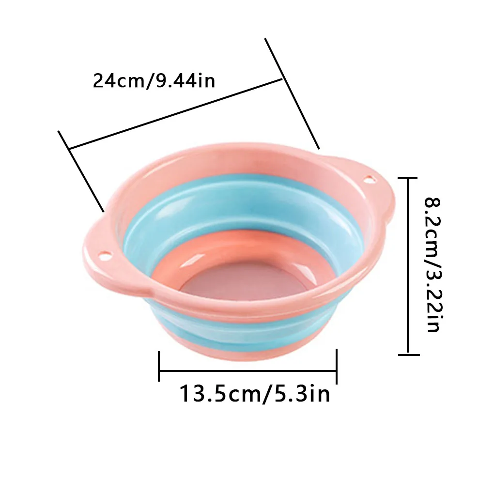 Folding Plastic Wash Basin Portable Travel Home Kitchen Bowl Hanging Washing Dish Foot Washbasin